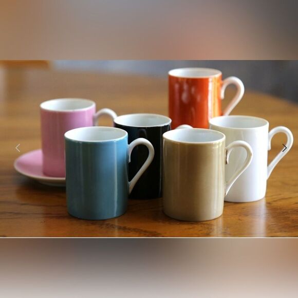 VINTAGE KENJI FUJITA FREEMAN LEDERMAN 12Pc ESPRESSO CUPS + SAUCERS MCM TACKETT